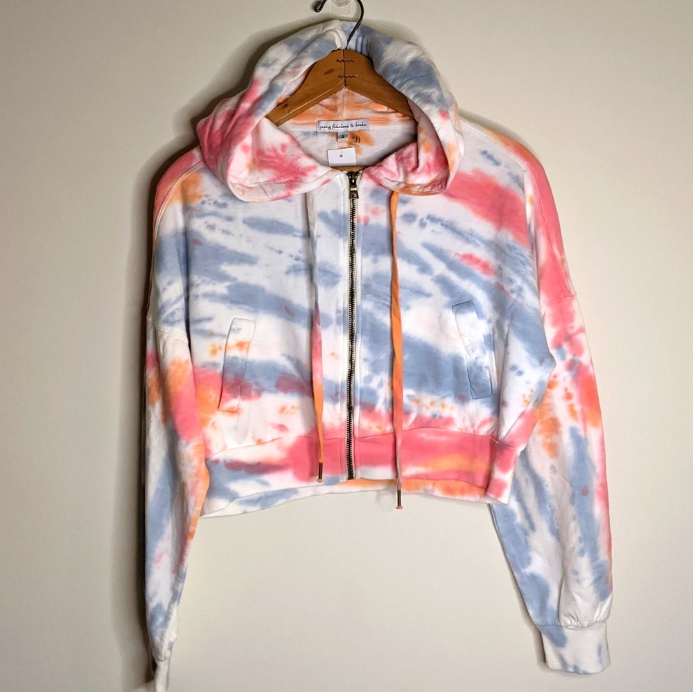 Young Fabulous & Broke Pastel Tie Dye Zip Hoodie